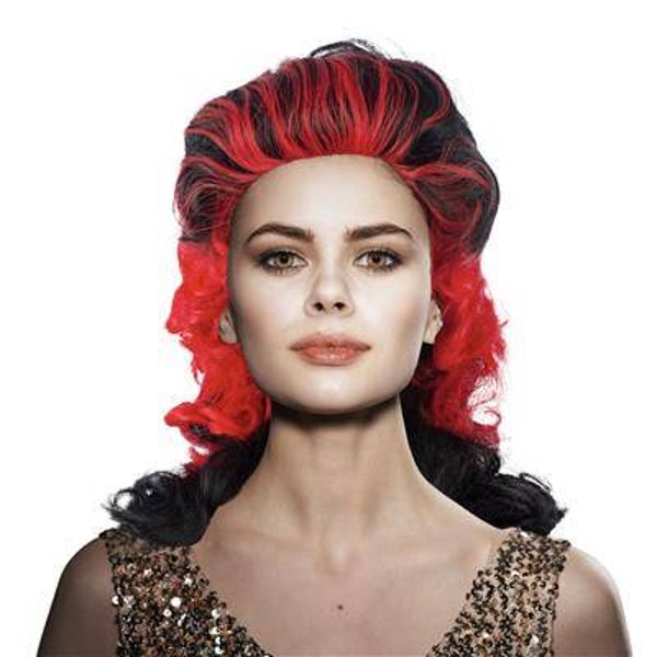 Perruque rouge-noir