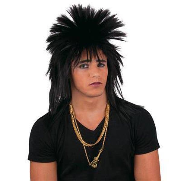 Perruque rock punk noir