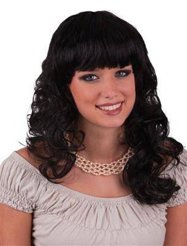 Perruque avec boucles noires