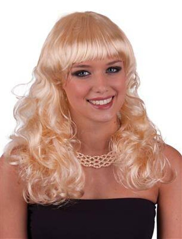 Perruque avec boucles blondes