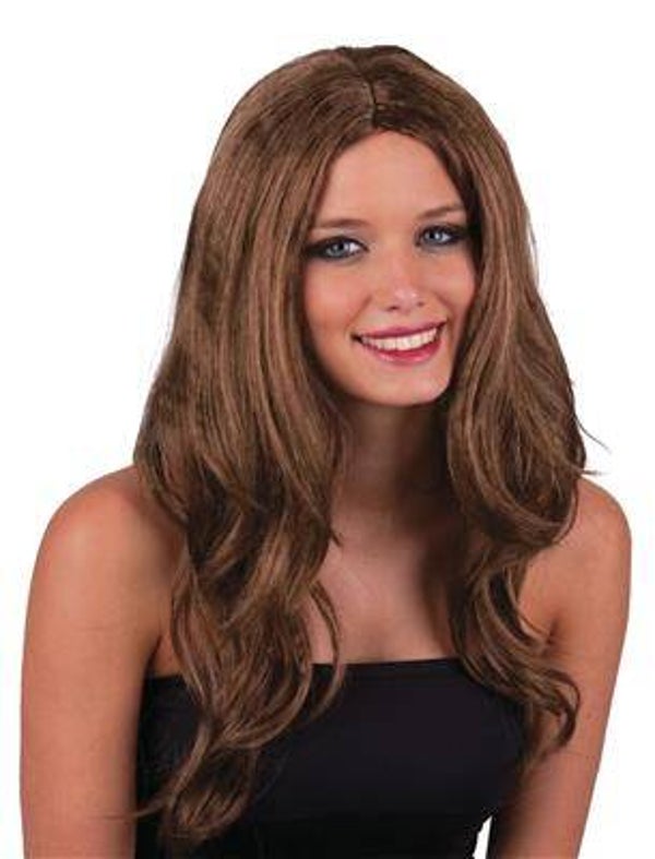 Perruque cheveux longs sexy look marron