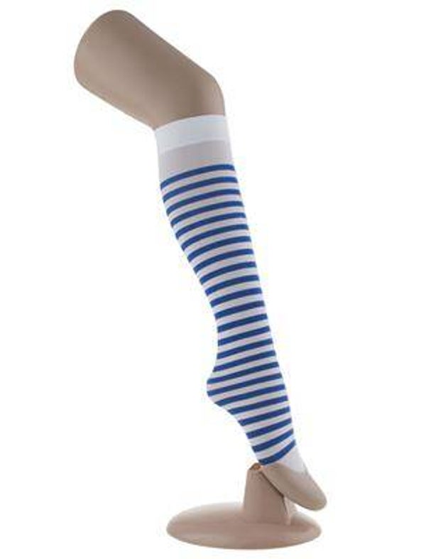 Bas ligné bleu blanc taille enfant