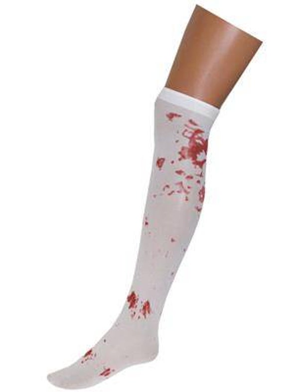 Bas stay up avec taches de sang