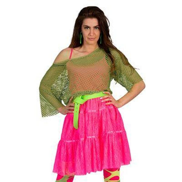 Chemise en résille vert armé