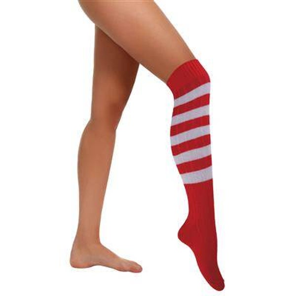 Bas genoux rouge blanc