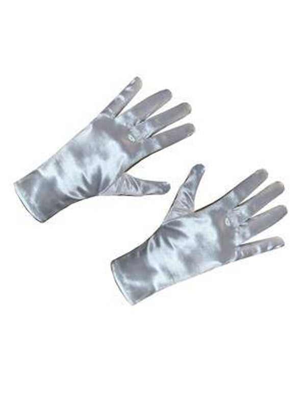 Gants satin 25 cm blanc