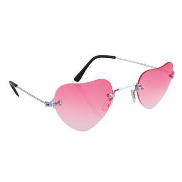 Lunettes de soleil coeur rose