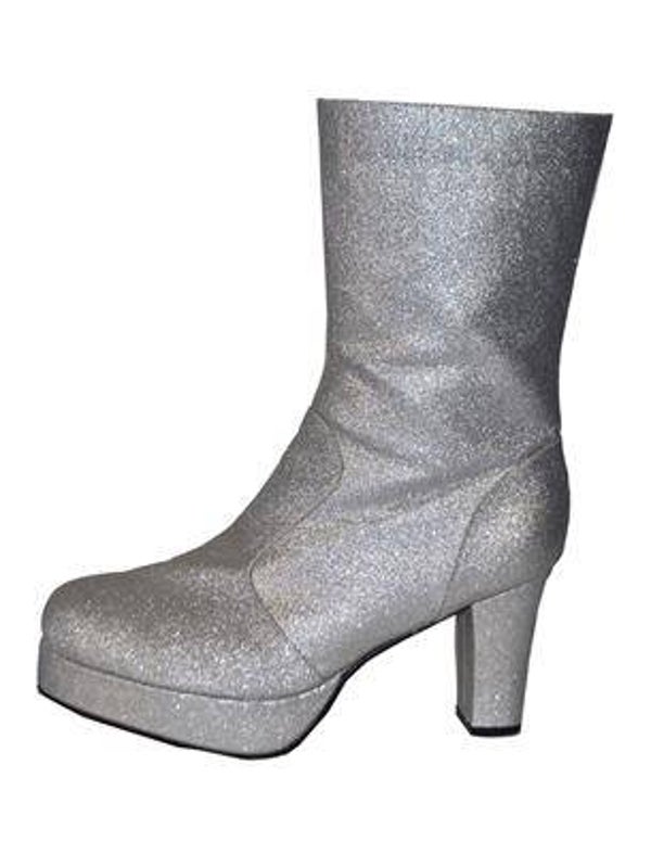 Bottes d'argent disco demi-longues 4 tailles