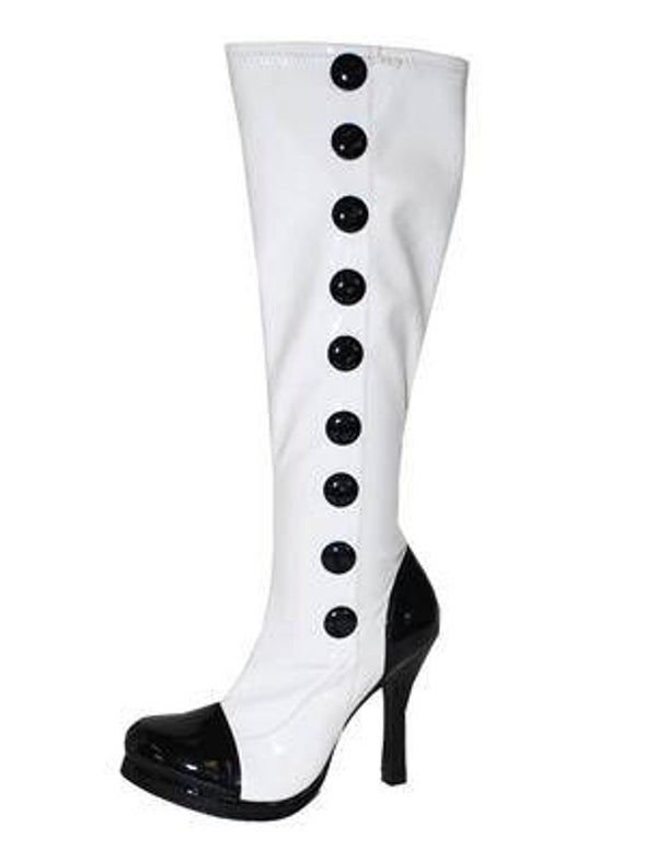 Bottes blanc avec boutons noires 3 tailles