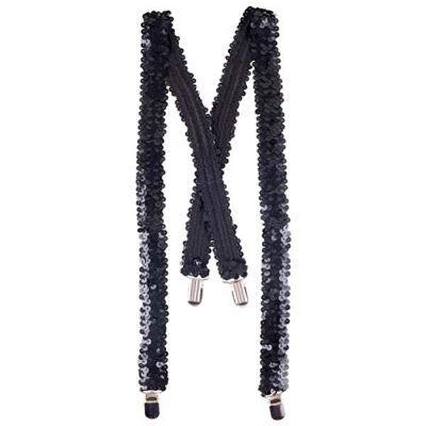 Bretelles avec paillettes noir