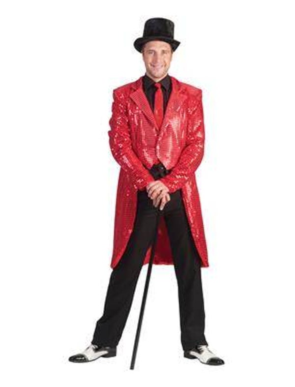 Queue de pie rouge à sequins