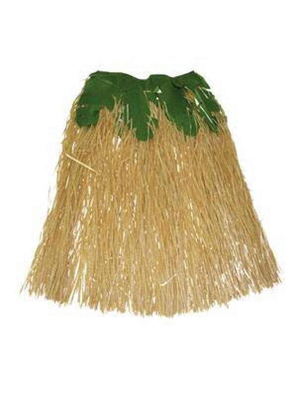 Hawaii jupe nature avec des feuilles 80 cm