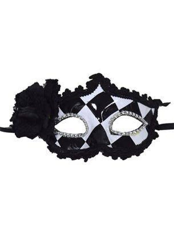 Loup vénitien blanc noir