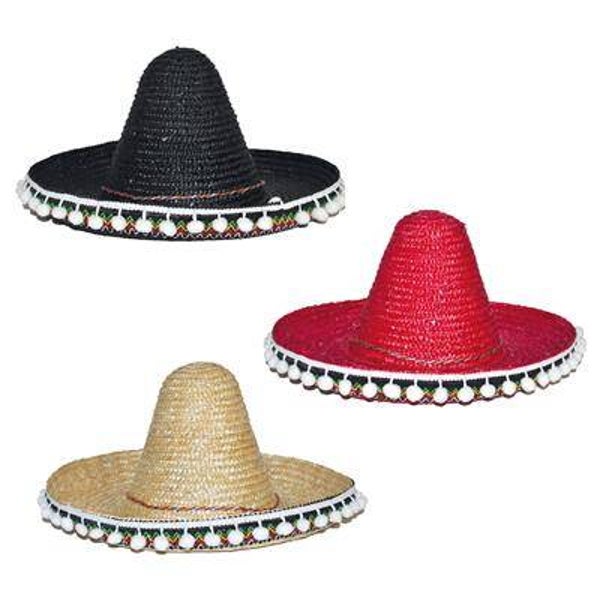 Chapeau mexicain 25 cm enfant 3 couleurs