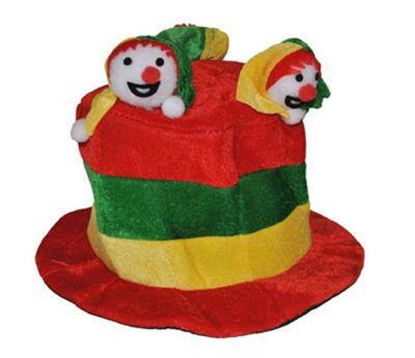 Chapeau clown rouge jaune vert