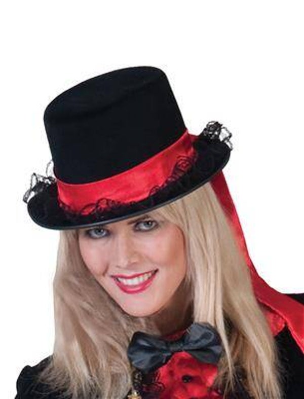 Chapeau amazone avec bandeau rouge