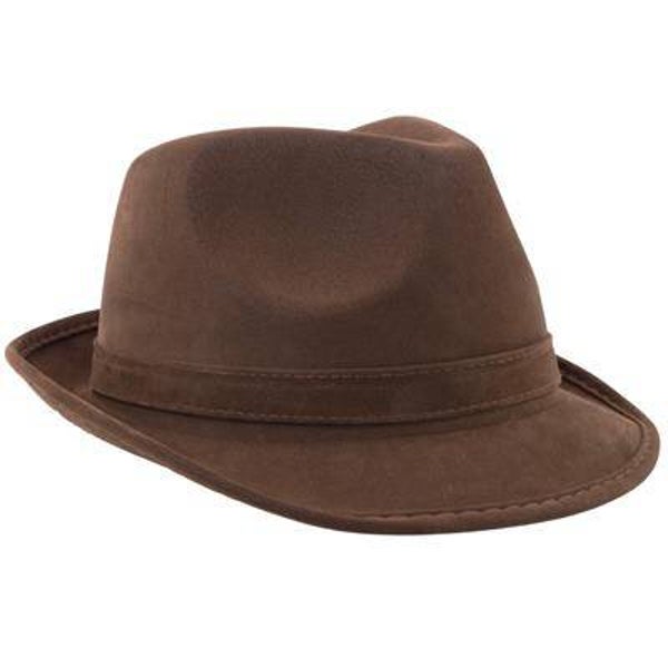 Chapeau look cuir marron