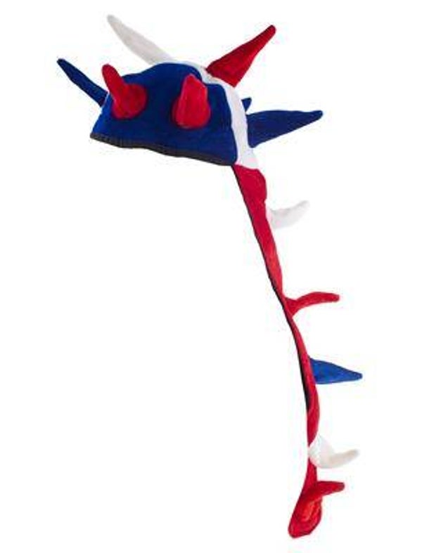 Chapeau viking velours bleu blanc rouge