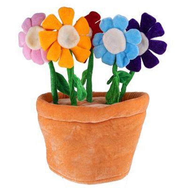 Chapeau fleurs dans un pot