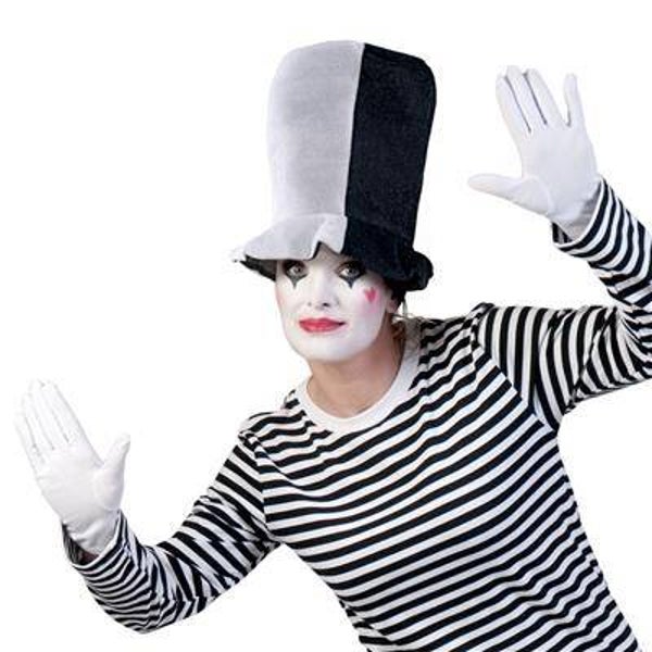 Chapeau haut de forme blanc noir