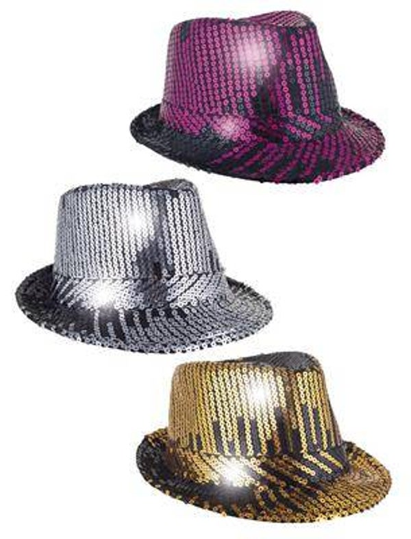 Chapeau Al Capone paillettes 3 couleurs