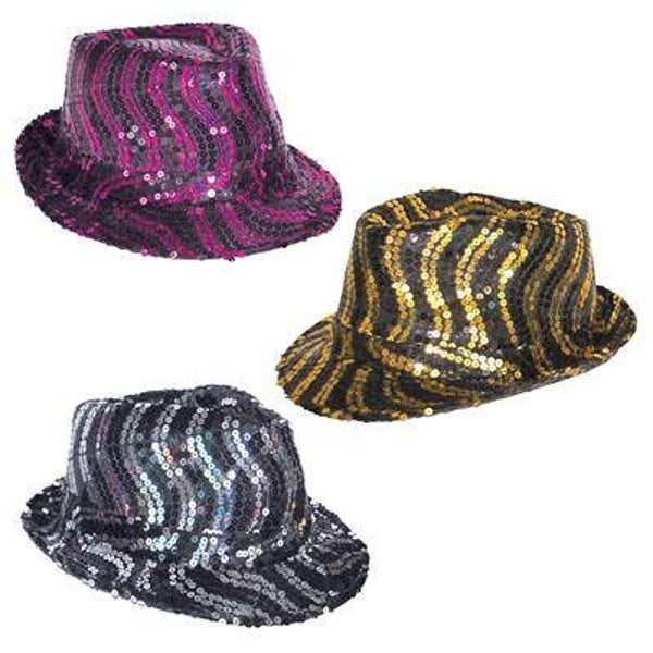 Chapeau à paillettes Al Capone 3 couleurs
