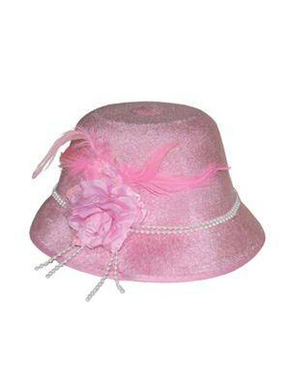 Chapeau femme avec fleur rose