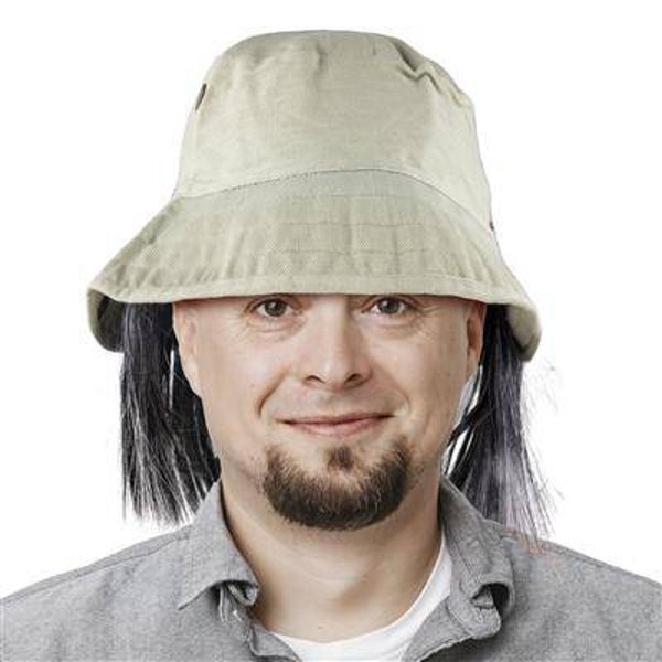 Chapeau safari avec cheveux