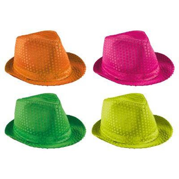 Chapeau tribly paillettes fluo