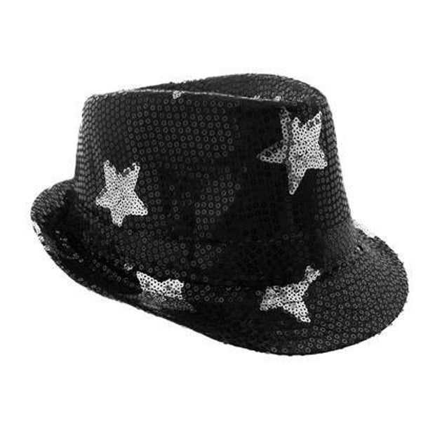 Chapeau à paillettes noir