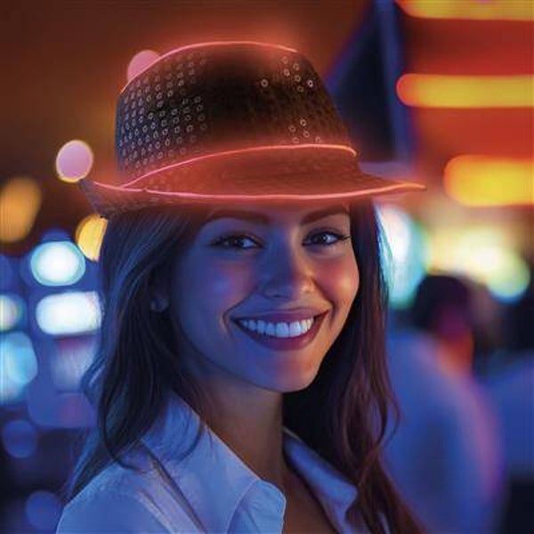 Chapeau avec paillettes & lumière 5 couleurs