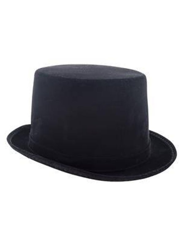 Chapeau haut de forme imitation cuir noir enfant