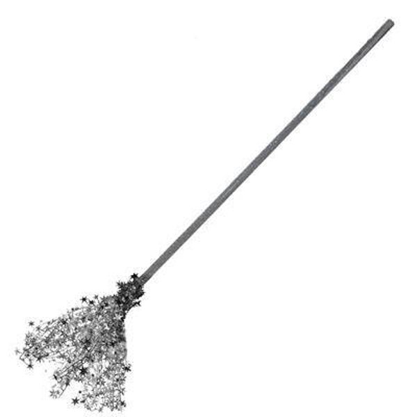 Balai sorcière argenté 120 cm