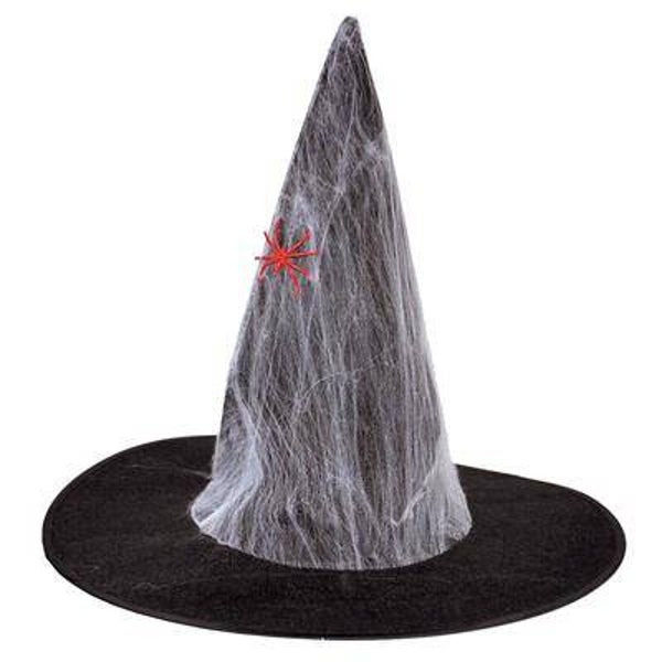 Chapeau sorcière avec toile d'araignée