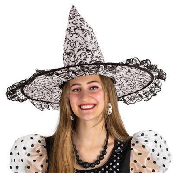Chapeau sorcière dentelles