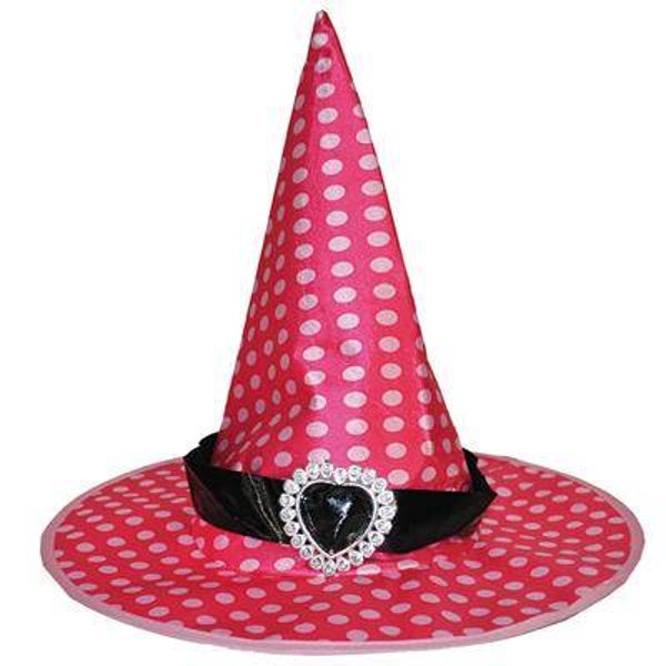Chapeau sorcière rose