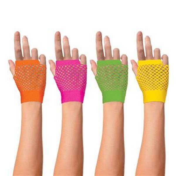 Mitaines courtes filet fluo 4 couleurs