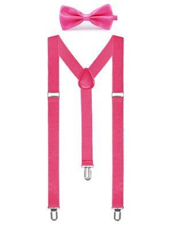 Bretelles avec noeud papillon rose
