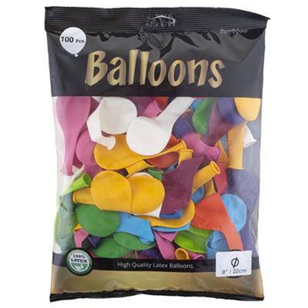 100 Ballons 9" multicolore