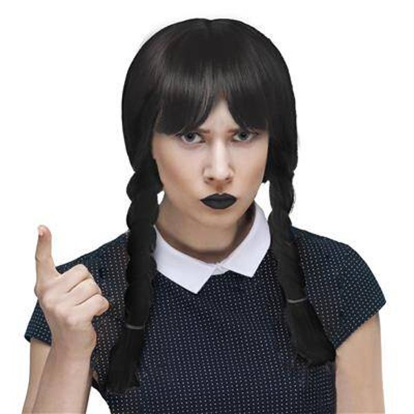 Perruque avec frange Wednesday