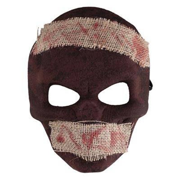 Masque crâne avec des rubans de toile de jute