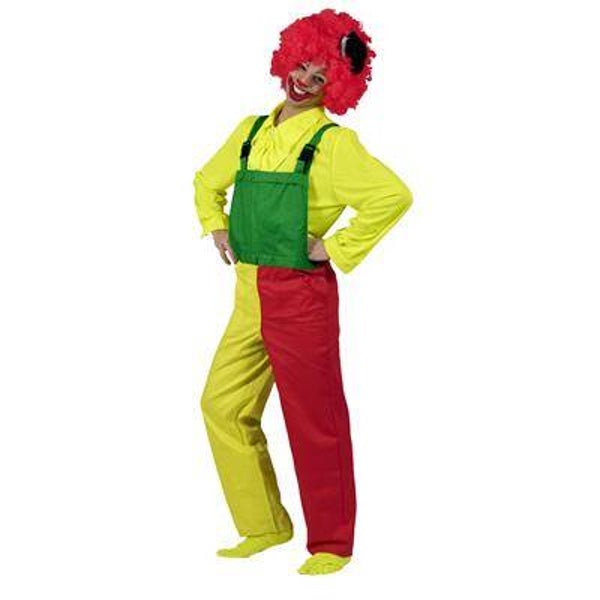 Salopette rouge jaune verte