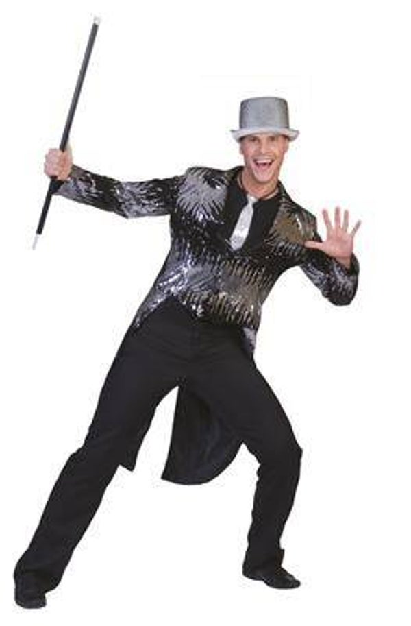 Jaquette paillettes argentée/noir