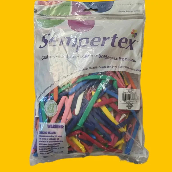 Sac de 100 ballons 260s Sempertex couleurs assortis Fashion