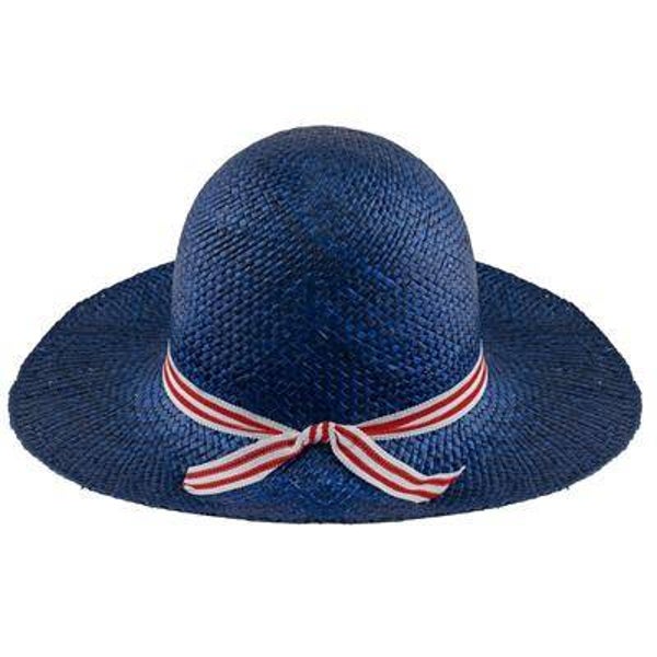 Chapeau de paille femme bleu