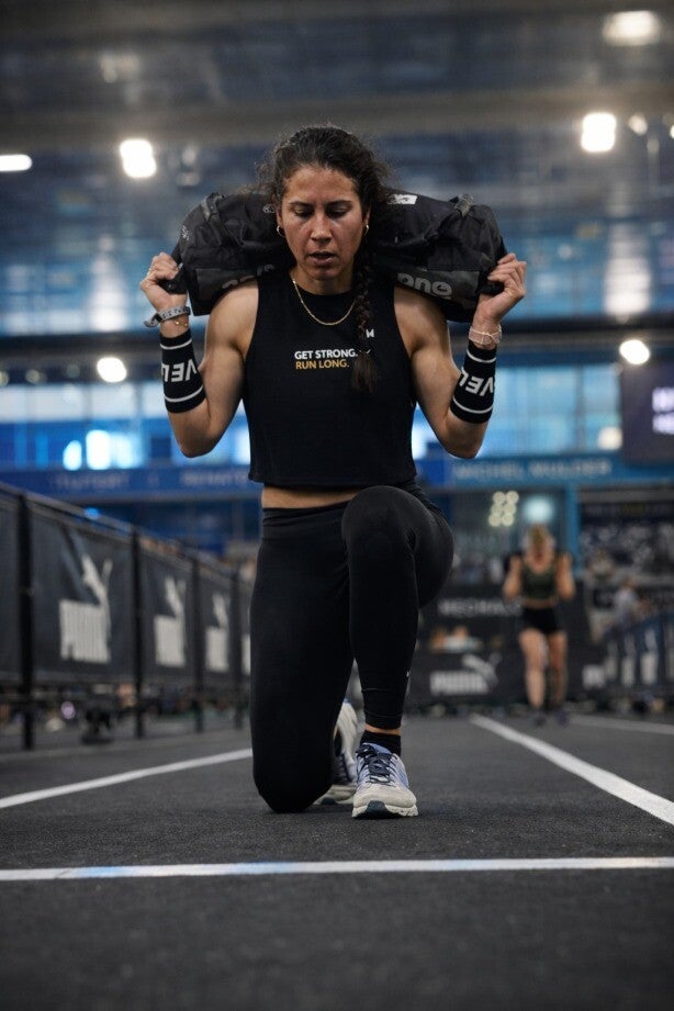 Coach Nadia Kooistra als Pro-atleet bij Hyrox