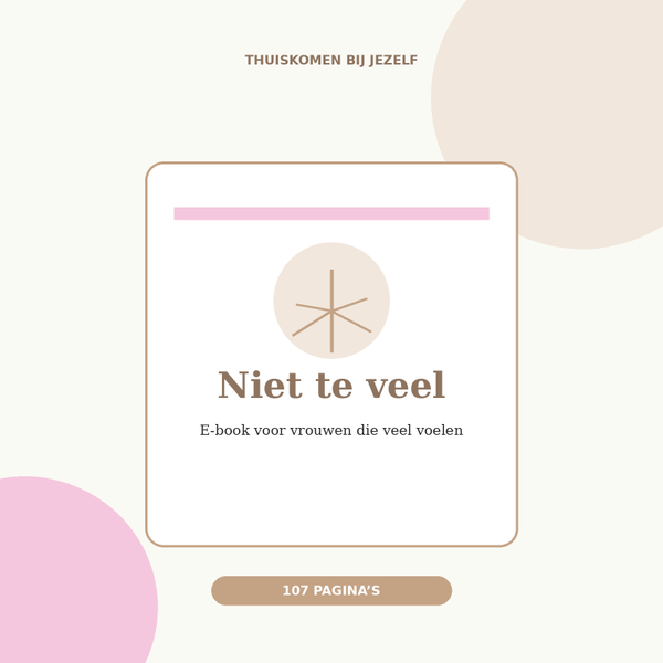 Niet te veel
