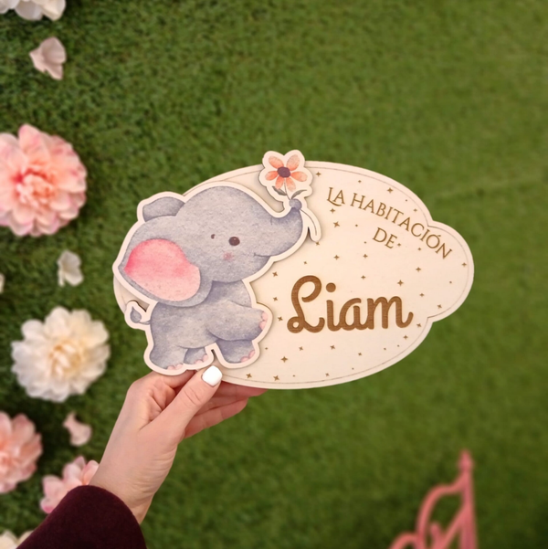 Placa personalizada para puerta infantil con nombre