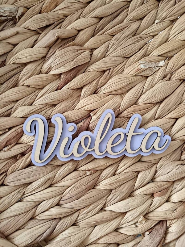 Nombre de madera personalizado de doble capa
