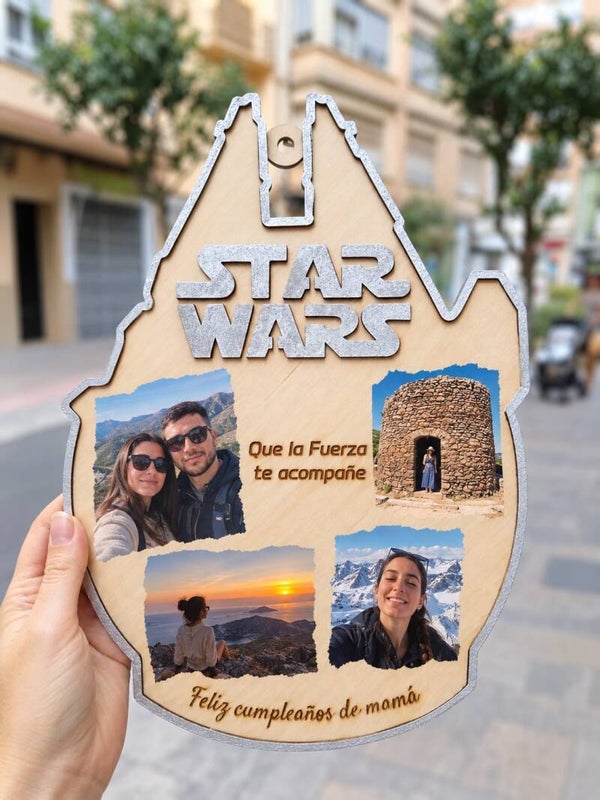 Placa personalizada Star Wars con fotos – Regalo original para fans
